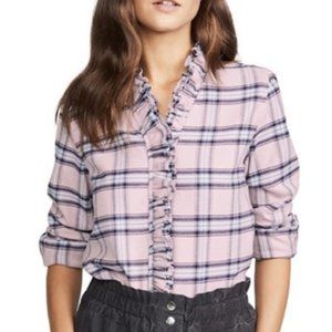 Isabel Marant Etoile plaid ruffle top